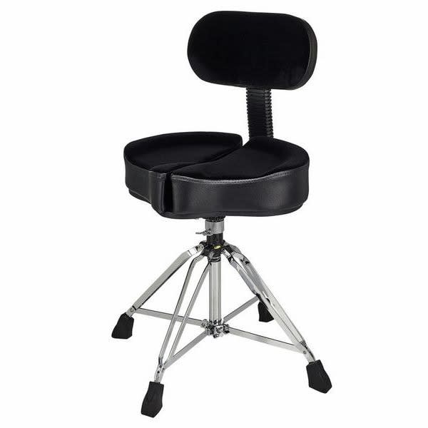 BLACK SPINAL-G DRUM THRONE WITH BACK REST & 4 LEG BASE 1