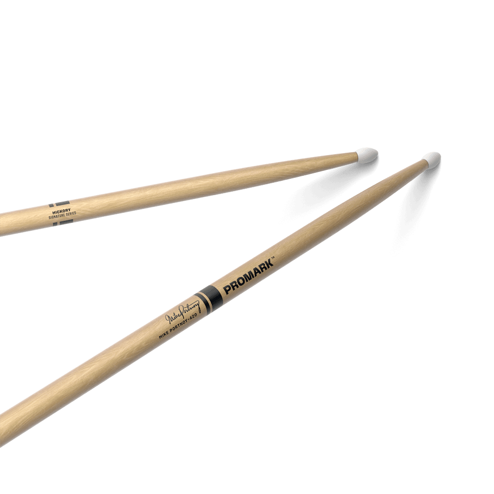 BAQUETAS MIKE PORTNOY 420 LACQUERED HICKORY PUNTA NYLON TX420N PROMARK5