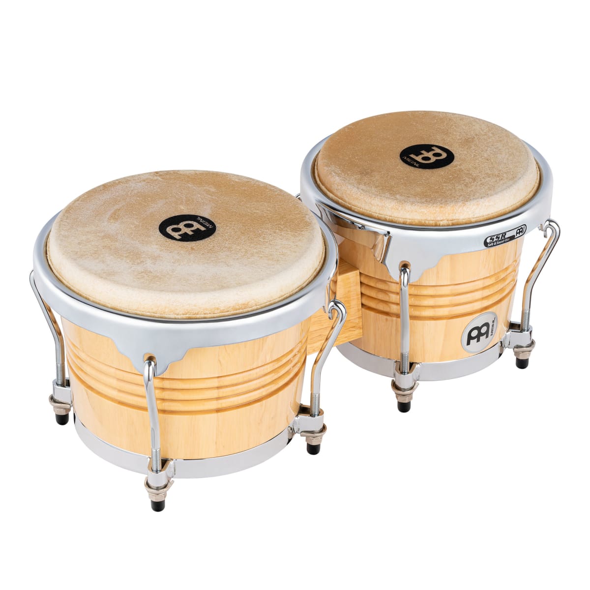 WOOD BONGO NATURAL CHROME PLATED HARDWARE WB200NT-CH MEINL PERCUSSION 1