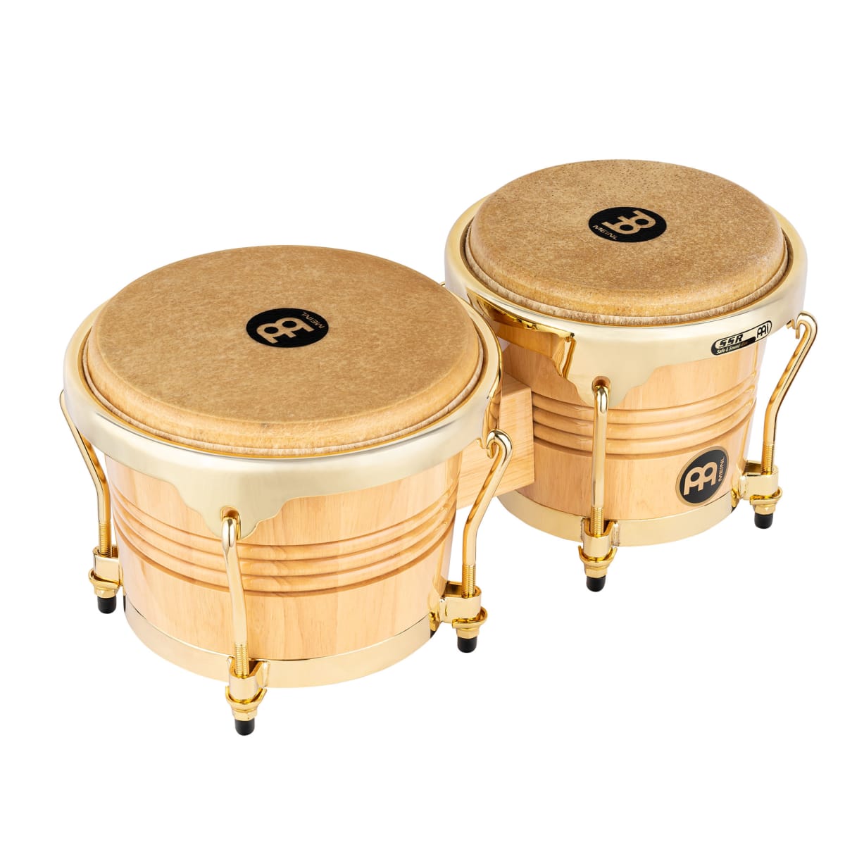 WOOD BONGO NATURAL GOLD TONE HARDWARE WB200NT-G MEINL PERCUSSION 1
