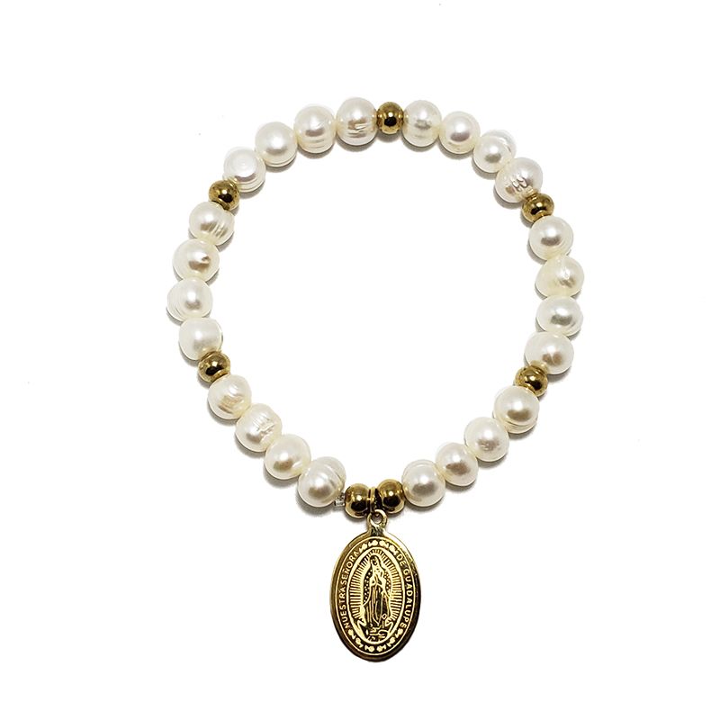 Pulsera Perlas Virgen Guadalupe