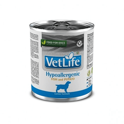 Vetlife Lata canino hipoalergenico fish and potato 300 gr1
