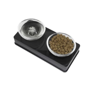 Cat it comedero vidrio base negro