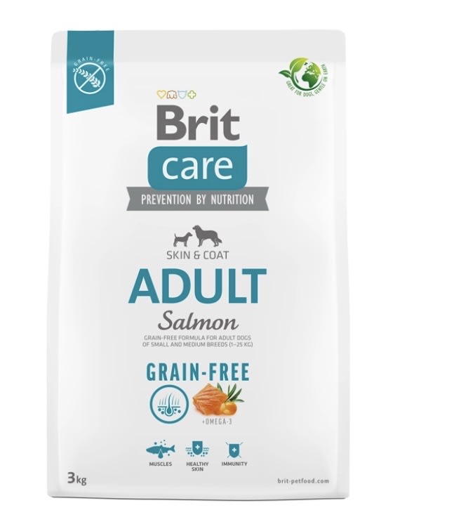 Brit care adulto salmon skin coat grain free1