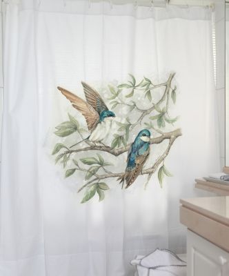 CORTINA DE BAÑO ESTAMPADA GOLONDRINAS