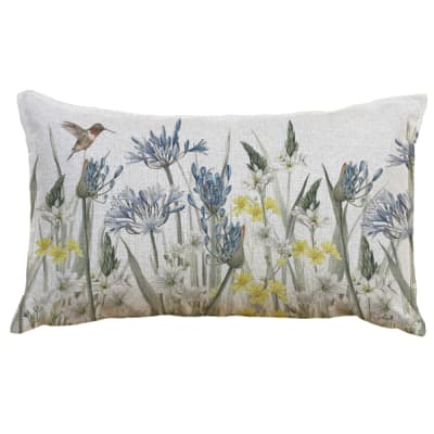 FUNDA COJÍN LINO JARDÍN AGAPANTOS 50X30