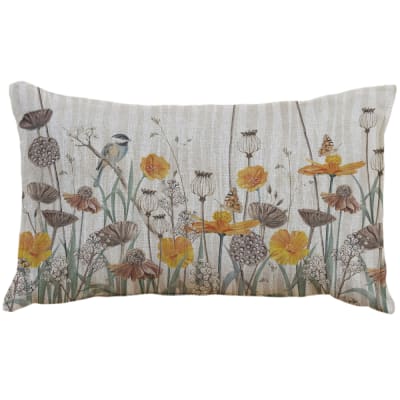 FUNDA COJÍN LINO CICLO AMAPOLAS 50X30