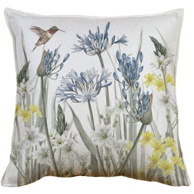 FUNDA COJÍN LINO JARDIN AGAPANTOS 45X45