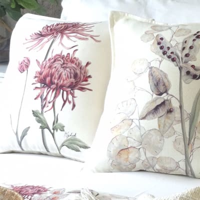 FUNDA COJIN CRISANTEMO OTOÑAL 45X452