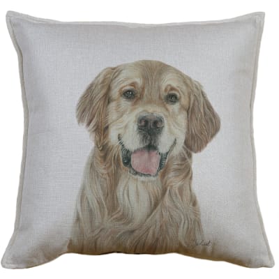 FUNDA COJÍN LINO GOLDEN RETRIEVER