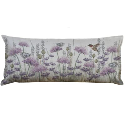 FUNDA COJÍN LINO JARDIN SILVESTRE LILA XL