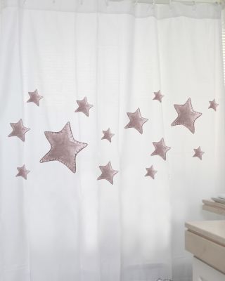 Cortina Estampado Estrellas Rosas MS1