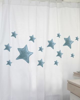 Cortina Estampado Estrellas Turquesas MS1