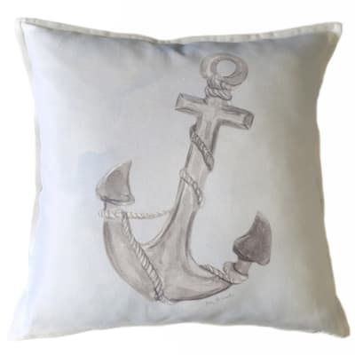 Cojín Blanco Estampado Ancla MS