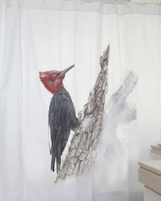 Cortina Estampado Carpintero Negro MS1