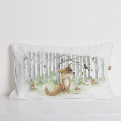 Funda Cojín Estampado Zorro Sentado MS