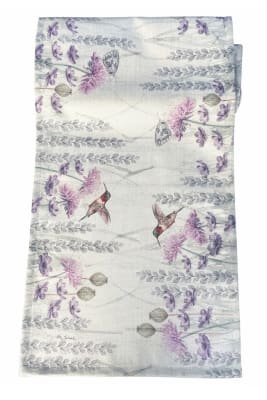 Camino de Mesa Jardín Silvestre Lila y Hojitas5