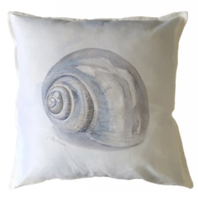 Funda Cojín Blanco Estampado Caracol MS1