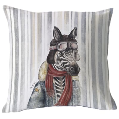 Funda Cojín Estampado Cebra Aviadora MS