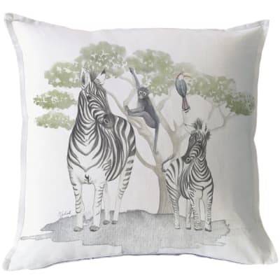 FUNDA COJÍN SAFARI CEBRAS 45X45