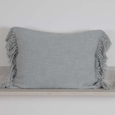 Cojín Telar Algodón Gris Claro