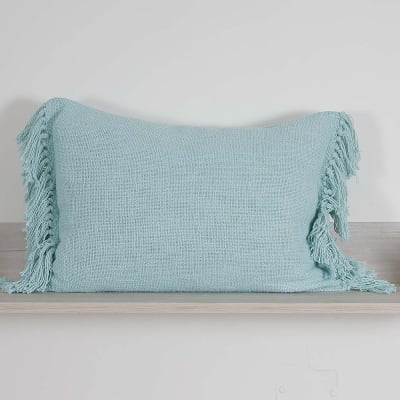 Cojín Telar Algodón Turquesa1