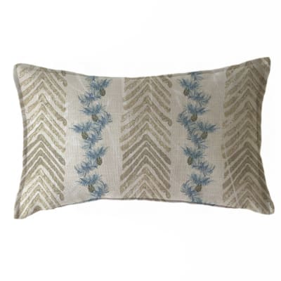 Funda Cojín Marisa Estampada Espigas Y Flor Azul 50x30