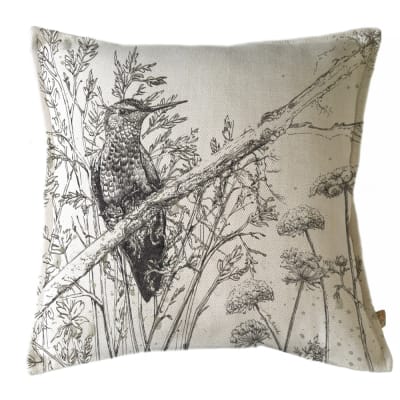 Funda Cojín Marisa Colibrí Brillante B/N