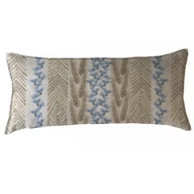 Funda Cojín Marisa Estampada Espigas Y Flor Azul XL1