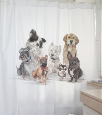 Cortina de Baño Doggies1