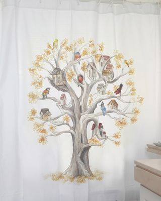 CORTINA DE BAÑO ESTAMPADA ARBOLITO