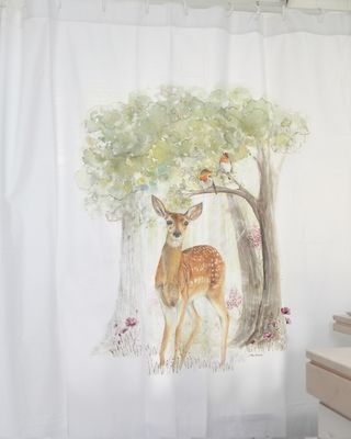 CORTINA DE BAÑO ESTAMPADA BAMBI BOSQUE
