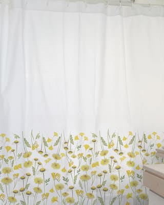 CORTINA DE BAÑO ESTAMPADA PRIMAVERA AMARILLA