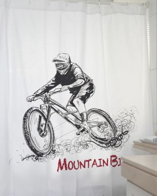 Cortina de baño estampada Mountain Bike1