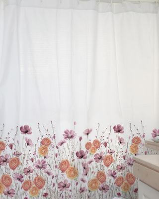 CORTINA DE BAÑO ESTAMPADA RANÚNCULOS