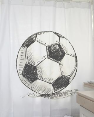 Cortina de baño estampada pelota Fútbol