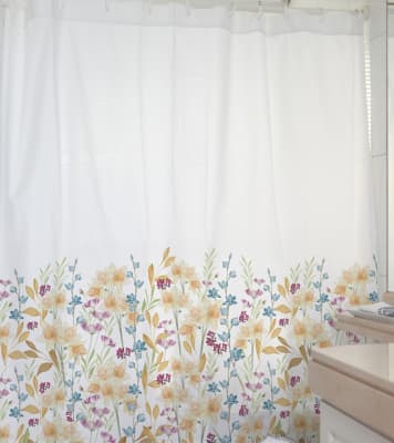 CORTINA DE BAÑO ESTAMPADA NARCISOS