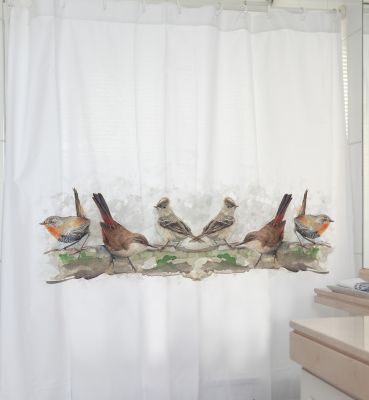 CORTINA DE BAÑO ESTAMPADA PÁJAROS CHILENOS