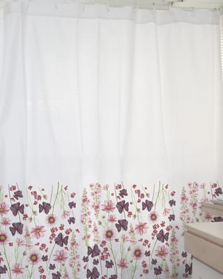 CORTINA DE BAÑO ESTAMPADA PRIMAVERA ROSA