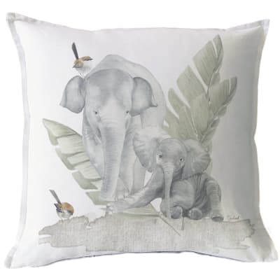 FUNDA COJÍN SAFARI ELEFANTES 45X45