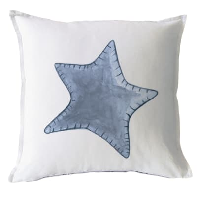 Funda Cojín Estampado Estrella Solitaria Azul MS1