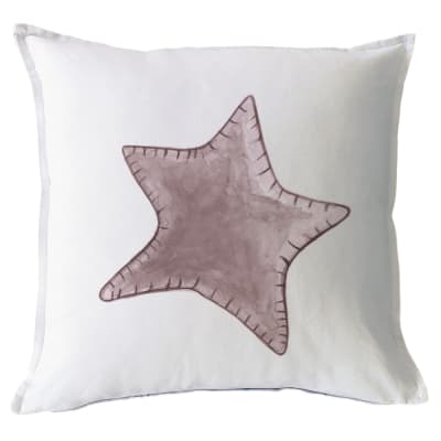 Funda Cojín Estampado Estrella Solitaria Rosa MS