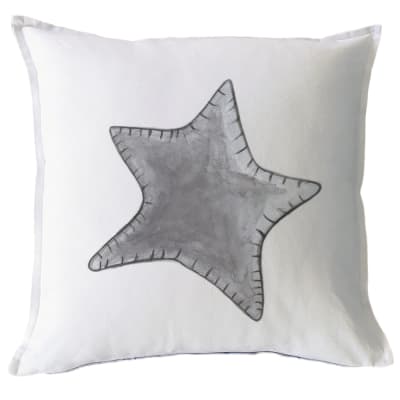 Funda Cojín Estampado Estrella Solitaria Gris MS