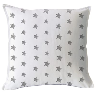 Funda Cojín Estampado Estrellas Grises MS