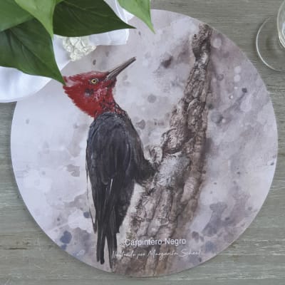 Individual Redondo Carpintero Negro
