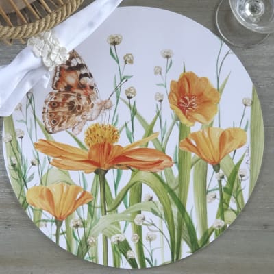 Individual Redondo Jardín Amapola Amarilla