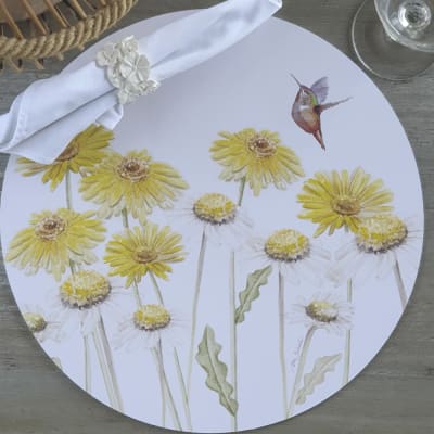 Individual Redondo Jardín Primavera Amarilla