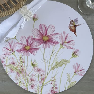 Individual Redondo Jardín Primavera Rosa1