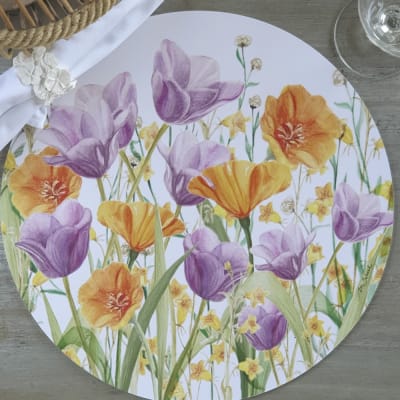 Individual Redondo Jardín Tulipán Lila1