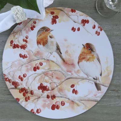 Individual Redondo Pajaritos Navideños